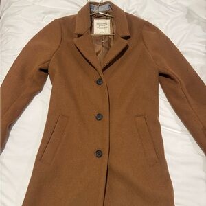 Abercrombie & Fitch Women's Brown Wool Trench Coat